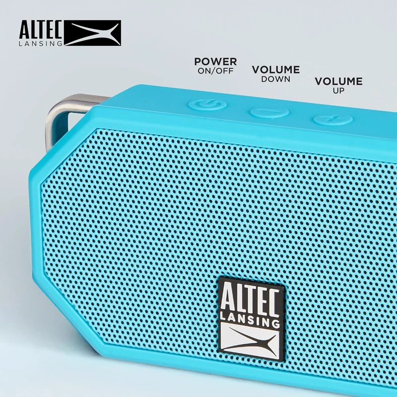 Altec Lansing Mini H2O - Waterproof Bluetooth Speaker, IP67 Certified & Floats in Water, Compact & Portable Speaker for Hiking, Camping, Pool, and Beach,Aqua