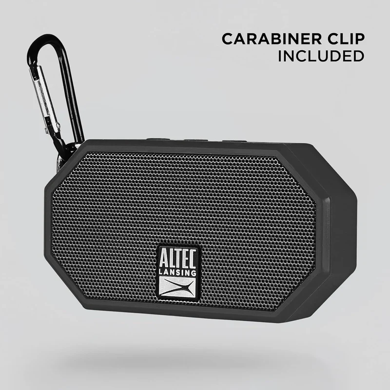 Altec Lansing Mini H2O - Waterproof Bluetooth Speaker, IP67 Certified & Floats in Water, Compact & Portable Speaker for Hiking, Camping, Pool, and Beach,Black