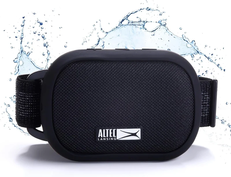 Altec Lansing Sports Armband Speaker with Build-in Fitness Tracker, Waterproof Bluetooth Speaker, Heart Rate Monitor Armband, Step Tracker, 12-Hour Playtime for Running, Hiking, Outdoor Activities