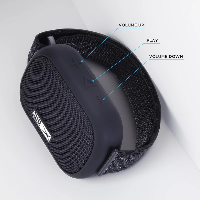 Altec Lansing Sports Armband Speaker with Build-in Fitness Tracker, Waterproof Bluetooth Speaker, Heart Rate Monitor Armband, Step Tracker, 12-Hour Playtime for Running, Hiking, Outdoor Activities