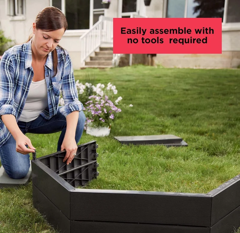 BLACK+DECKER Raised Garden Bed, Planter for Outdoor Plants, Easy Assembly, 3 ft.