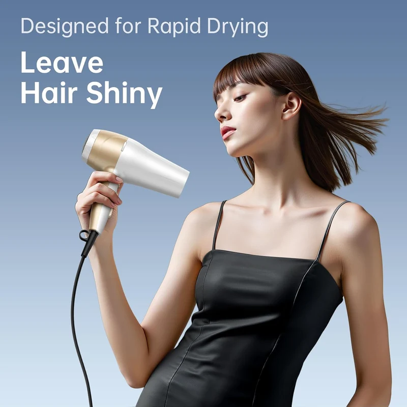 CONFU Hair Dryer,1875W Fast Drying Blow Dryer with Advanced Ionic Technology, More Shine and Less Frizz,Hair Dryers for Women with Concentrator Nozzle for Home Salon