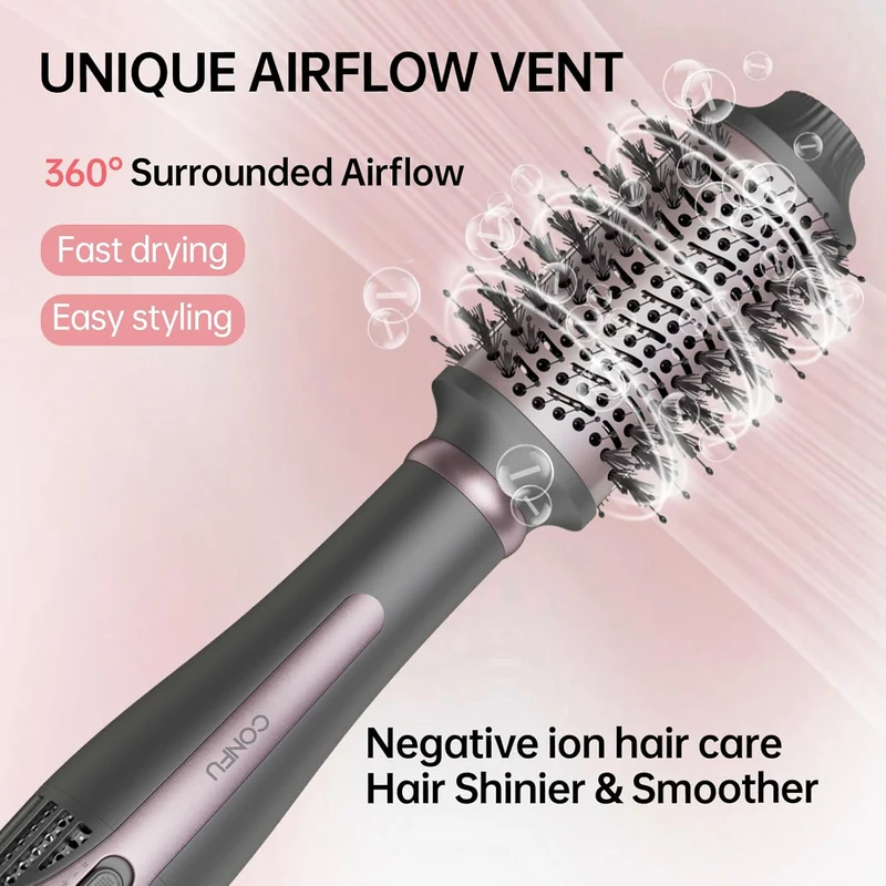 CONFU Blow Dryer Brush, One Step Hair Drying, Volumizing, Straightening and Styling,Dual Use of Dry and Wet,More Shine and Less Frizz, Hot Air Brush Suit for All Hair Types,Easy Salon Blowout at Home