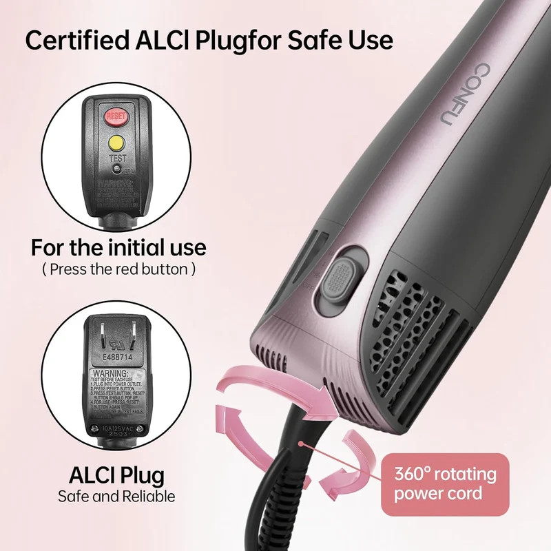 CONFU Blow Dryer Brush, One Step Hair Drying, Volumizing, Straightening and Styling,Dual Use of Dry and Wet,More Shine and Less Frizz, Hot Air Brush Suit for All Hair Types,Easy Salon Blowout at Home
