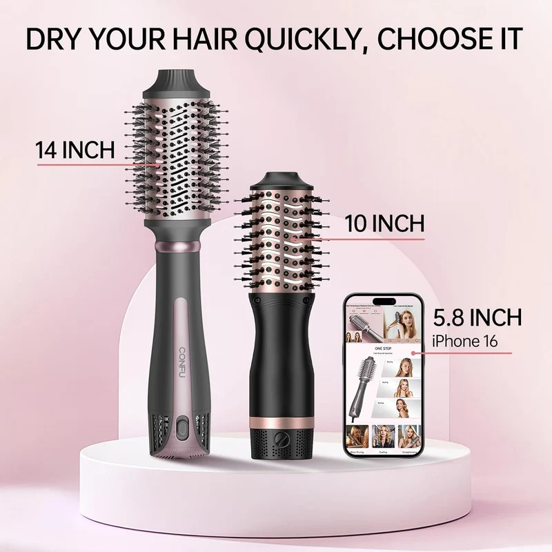 CONFU Blow Dryer Brush, One Step Hair Drying, Volumizing, Straightening and Styling,Dual Use of Dry and Wet,More Shine and Less Frizz, Hot Air Brush Suit for All Hair Types,Easy Salon Blowout at Home