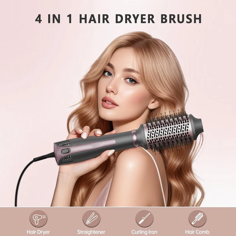 CONFU Blow Dryer Brush, One Step Hair Drying, Volumizing, Straightening and Styling,Dual Use of Dry and Wet,More Shine and Less Frizz, Hot Air Brush Suit for All Hair Types,Easy Salon Blowout at Home