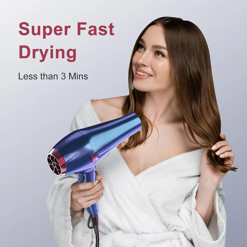 CONFU Hair Dryer, Professional Ionic Salon Blow Dryer with Diffuser for Women and Men, 5X Fast Drying, Powerful and Quiet Hair Blow Dryer for Fast & Easy Styling (1875 Watts)