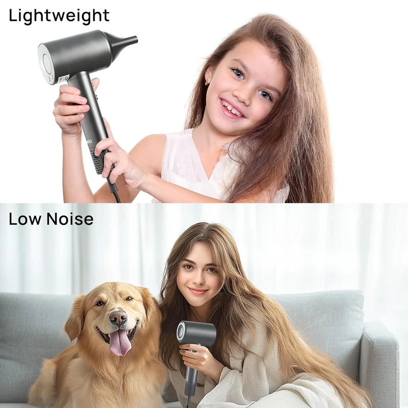 CONFU Hair Dryer, 110000 RPM Fast Drying Blow Dryer with Magnetic Diffuser and Concentrator, Professional Lightweight Ionic Hair Dryer for Women and Men