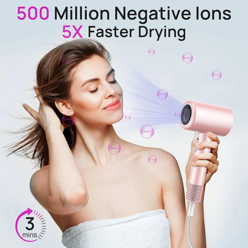 CONFU Hair Dryer, 110000 RPM Fast Drying Blow Dryer with Magnetic Diffuser and Concentrator, Professional Lightweight Ionic Hair Dryer for Women and Men
