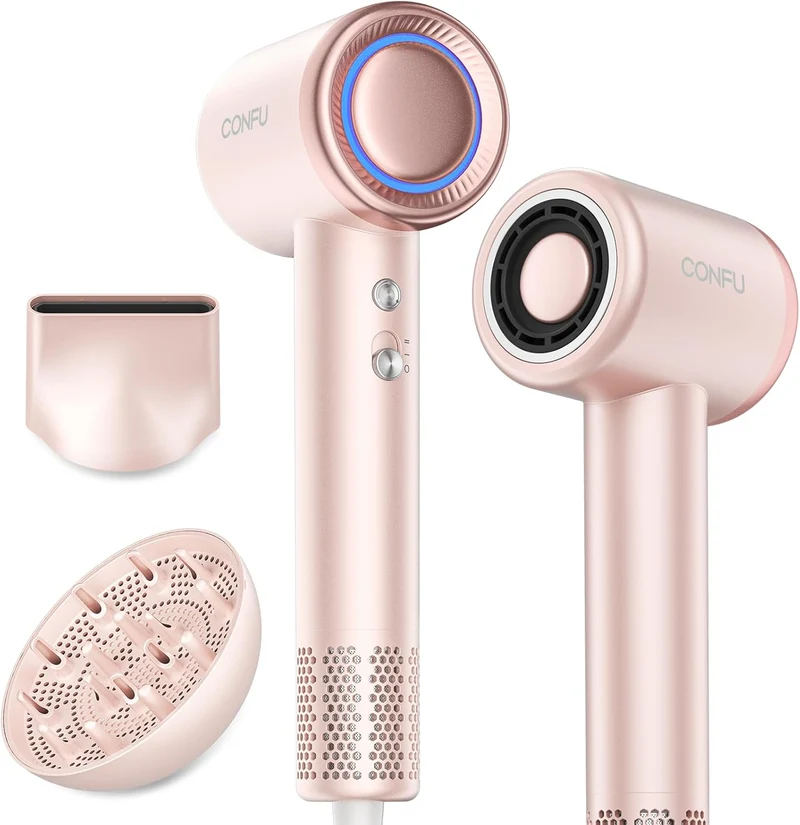 Hair Dryer with Diffuser, CONFU Blow Dryer 110000 RPM, High-Speed Professional Ionic Blow Dryer for Fast Drying, Hair Diffuser for Curly Hair for Home Travel