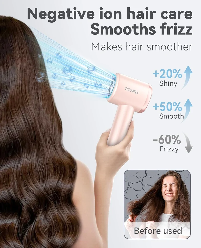 Hair Dryer with Diffuser, CONFU Blow Dryer 110000 RPM, High-Speed Professional Ionic Blow Dryer for Fast Drying, Hair Diffuser for Curly Hair for Home Travel