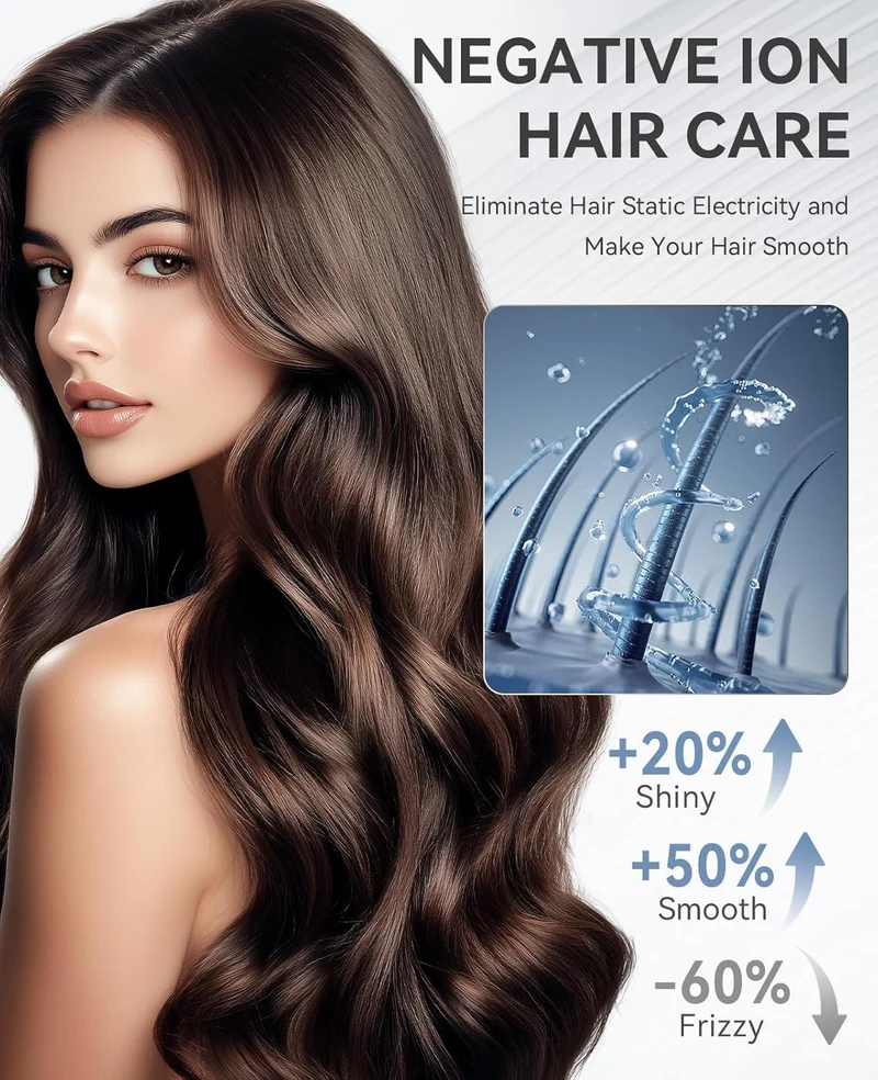 Hair Dryer with Diffuser, CONFU Blow Dryer for Curly Hair for Women Men, 21000PRM Travel Hair Dryer, Portable Lightweight Fast Drying Negative Ion Hairdryer for Home & Travel