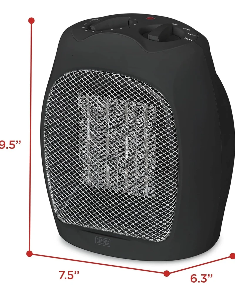 BLACK+DECKER Small Space Heater, 1500W Ceramic Heater for Indoor Use