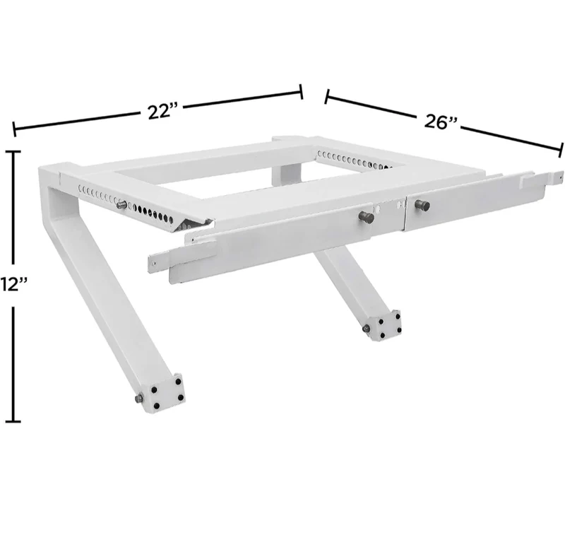 Top Shelf TSB-2438 Universal Heavy Duty Window Air Conditioner AC Support Bracket -Holds Up to 225 lbs., No Drilling or Tools Required, White