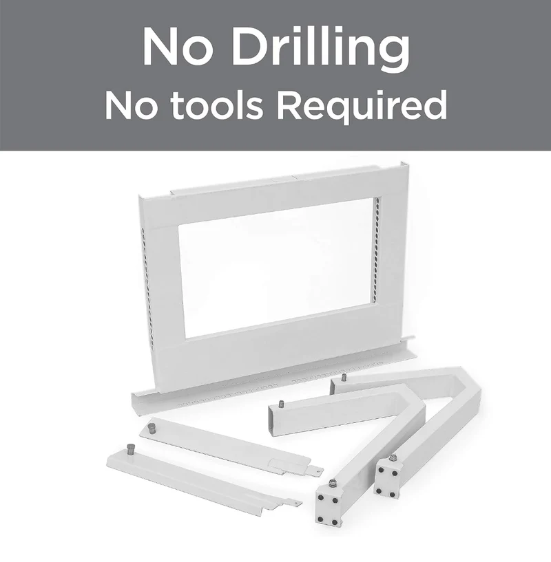 Top Shelf TSB-2438 Universal Heavy Duty Window Air Conditioner AC Support Bracket -Holds Up to 225 lbs., No Drilling or Tools Required, White