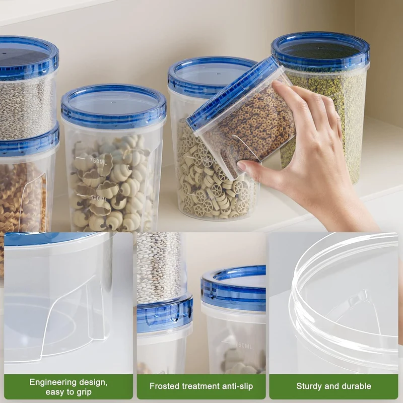 Reusable Soup Container with Airtight Twist Top Lid, Versatile BPA-Free Plastic Containers for Ice Cream, Lunch, Leftovers, Microwave, Dishwasher and Freezer Safe [6 Pack-32 oz]