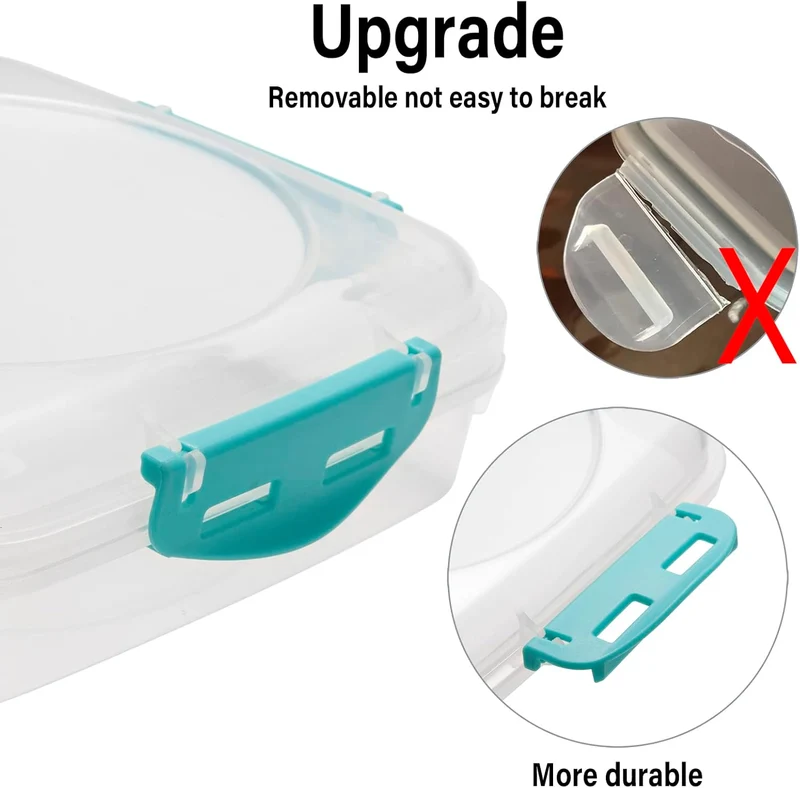 4 PCS Sandwich Containers - 100% Airtight & BPA-Free & Microwave & Dishwasher Safe Kitchen Storage Containers with Upgraded Snaps, 2 heightened Containers for Lunch Boxes and 2 normal version