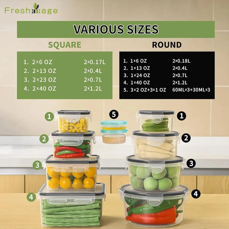 36 PCS Food Storage Containers (18 Stackable kitchen Storage Containers with 18 Lids airtight) - BPA-Free & Microwave, Dishwasher freezer Safe Meal Prep Container with Chalkboard Labels & Marker