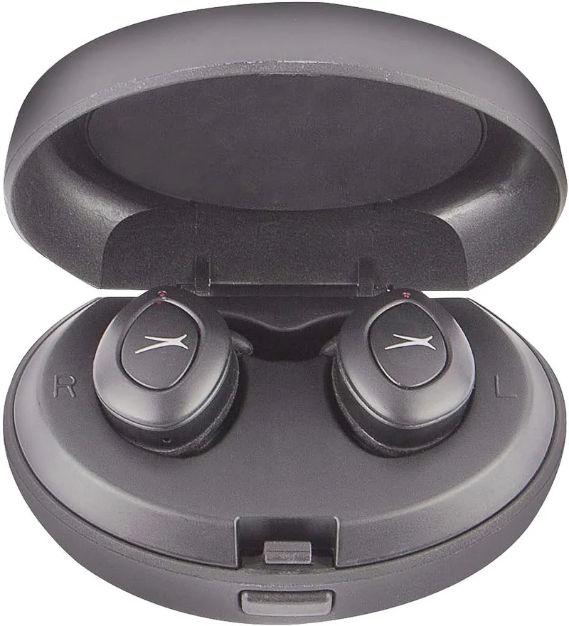 Altec Lansing True Evo+ Truly Wireless Earphones, 4 Hours of Battery Life, Receive Up to 4 Charges on The Go, Access Siri or Google Voice Assistant via Bluetooth Through Your Smartphone, MZX659-BLK