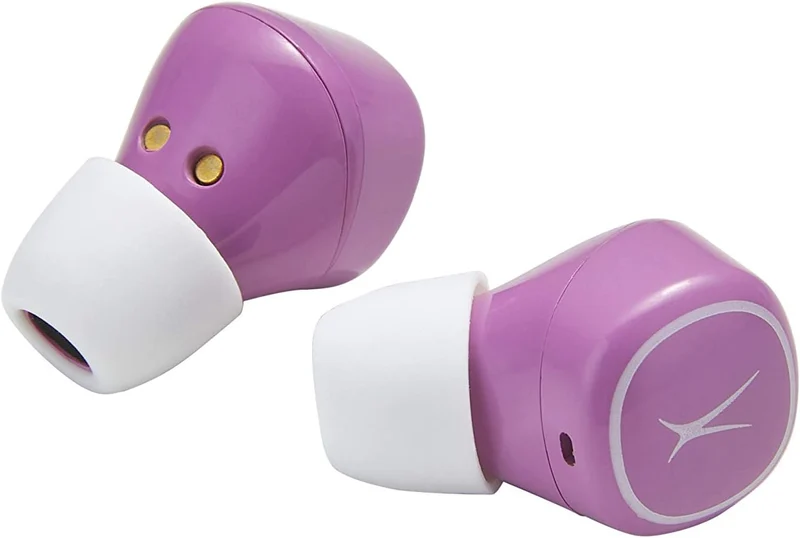 Altec Lansing Nanobuds - Truly Wireless Earbuds with Charging Case, TWS Waterproof Bluetooth Earbuds with Touch Controls for Travel, Sports, Running, Working (Purpley Pink)