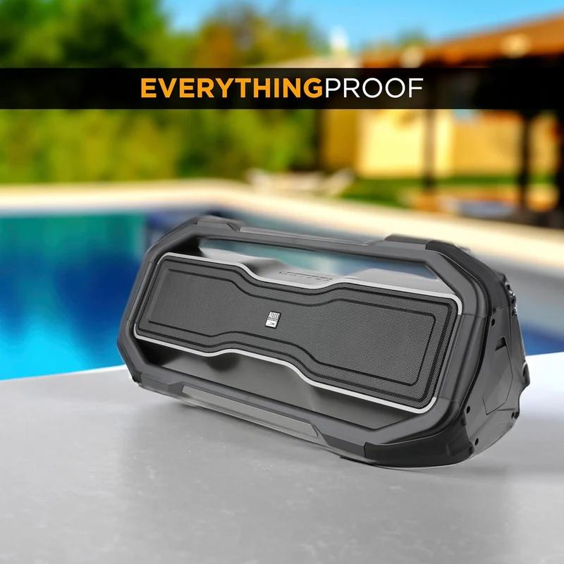 Altec Lansing ROCKBOX XL Wireless Bluetooth Speaker, Portable Waterproof Speaker with 20 Hour Playtime and 5 Illuminating LED Light Modes, Floating Wireless for Indoors and Outdoors