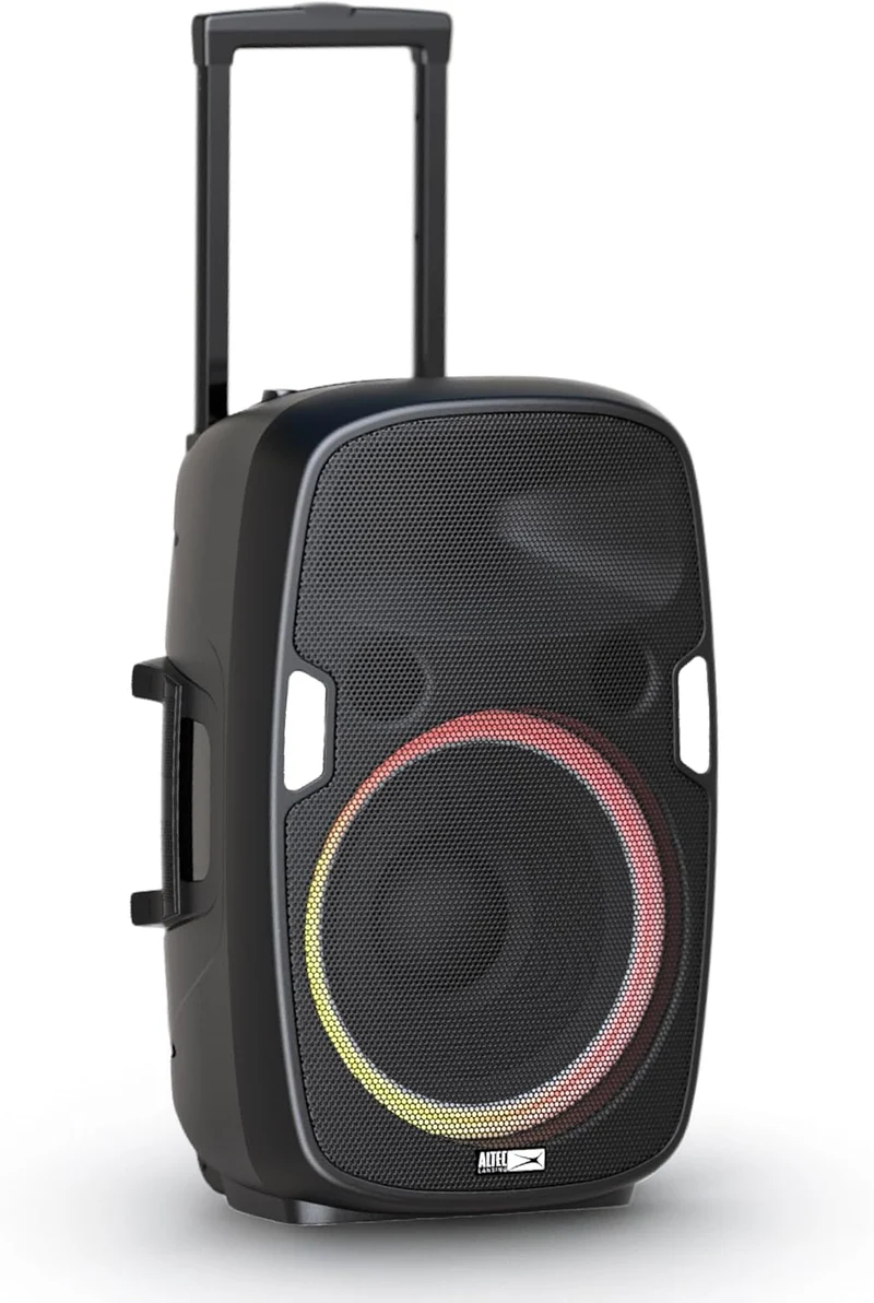 Altec Lansing SoundRover Wireless Trolley Bluetooth Speaker with Microphone, Rechargeable System Speaker for Parties, Karaoke DJ with Led Lights and USB Smartphone Charger