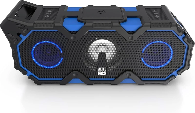 Altec Lansing Super Lifejacket Jolt - Waterproof Bluetooth Speaker, Durable & Portable Speaker with Qi Wireless Charging and Customizable Lights, Wireless Speaker for Travel & Outdoor Use Visit the Altec Lansing Store