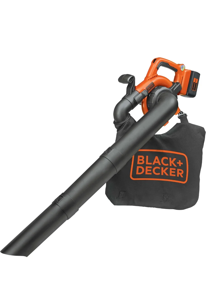 BLACK+DECKER 40V Cordless Leaf Blower Leaf Vacuum Combo Kit, 120 mph Air Speed, 6-Speed Dial, Built-in Scraper, with Collection Bag, Battery and Charger Included (LSWV36)