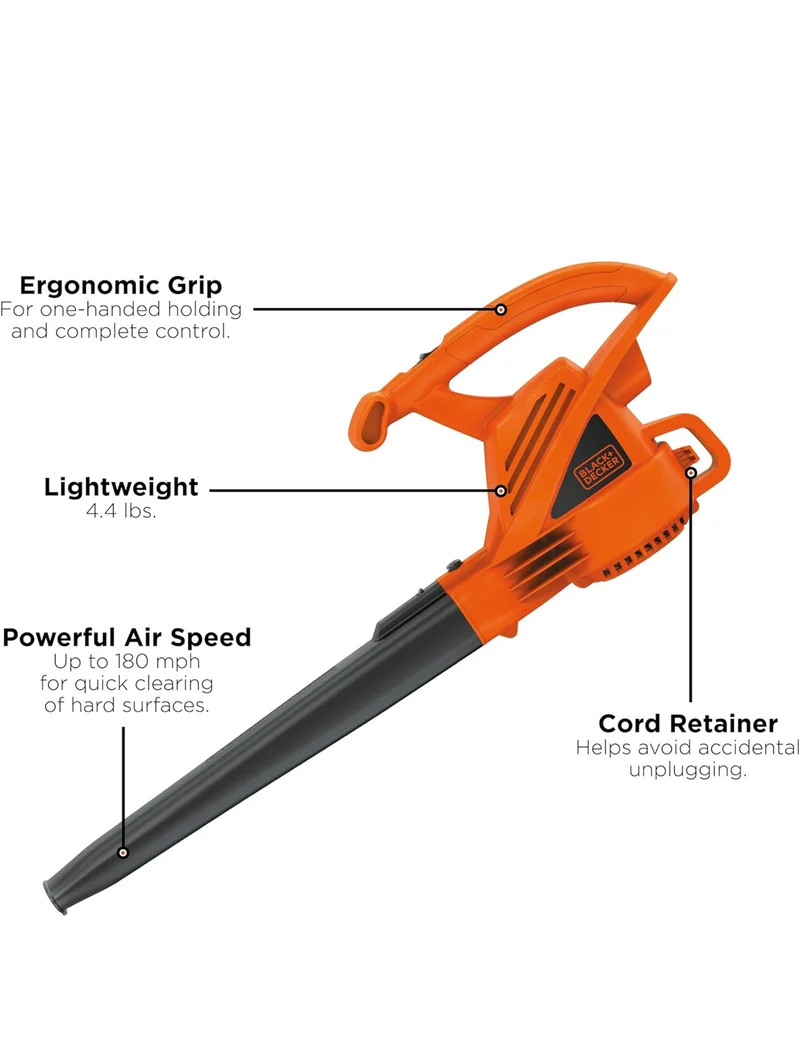 BLACK+DECKER Electric Leaf Blower, 7-Amp (LB700)