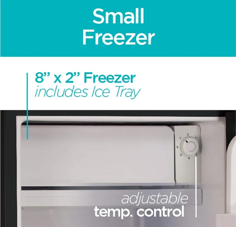 BLACK+DECKER Compact Refrigerator Energy Star Single Door Mini Fridge with Freezer, 3.2 Cubic Feet, Black