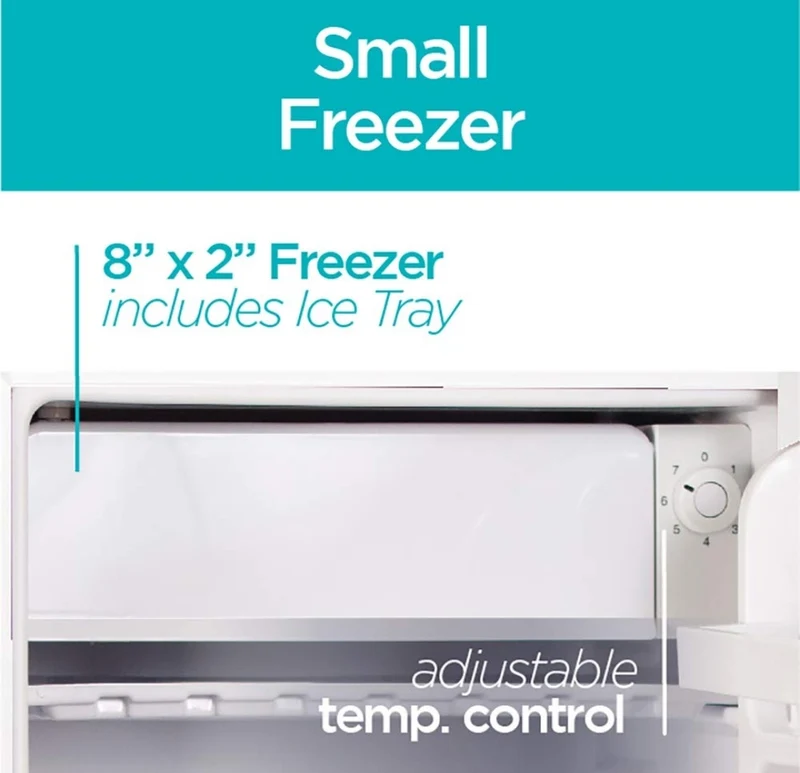 BLACK+DECKER Compact Refrigerator Energy Star Single Door Mini Fridge with Freezer, 2.5 Cubic Ft., White