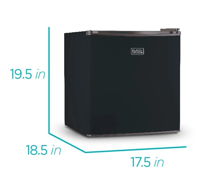 BLACK+DECKER BCRK17B Compact Refrigerator Energy Star Single Door Mini Fridge with Freezer, 1.7 Cubic Feet, Black