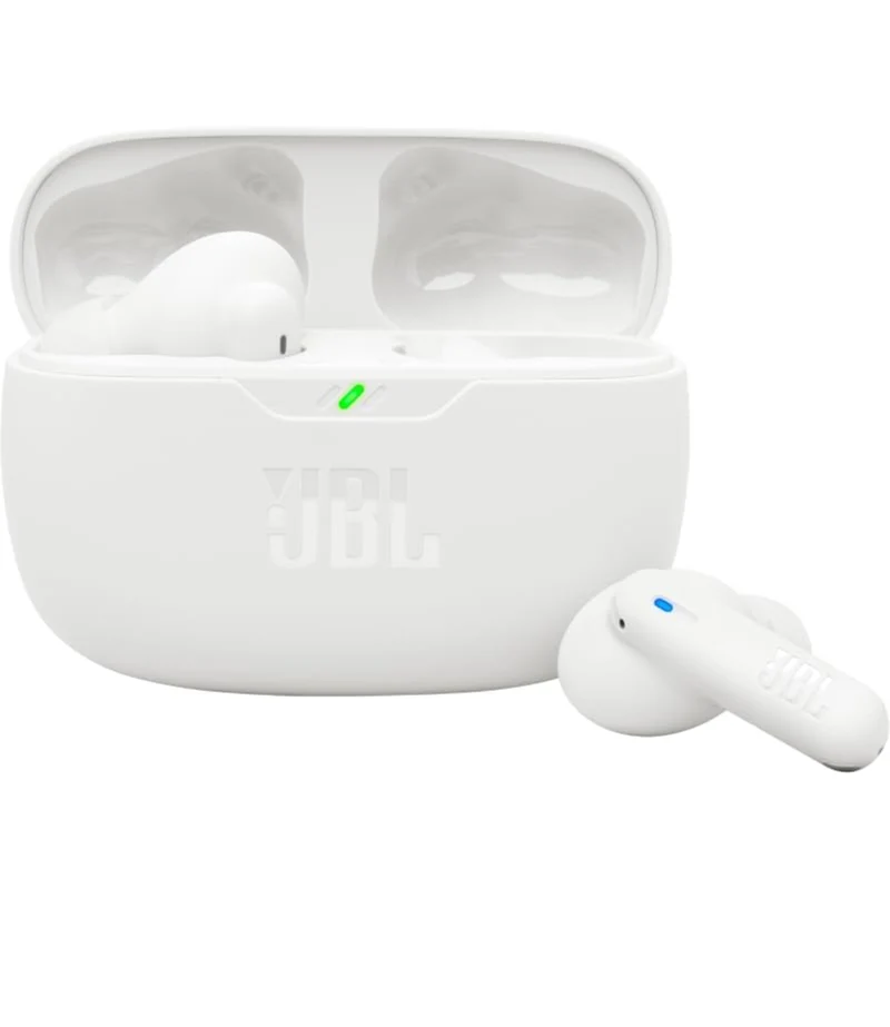 JBL Vibe Beam 2 - True Wireless Noise Cancelling Earbuds Pure Bass Sound & Smart Ambient Technology, 4mics for Crisp, Clear Calls, up to 40Hrs of Playback, IP54 Dust & Water Resistant (White)