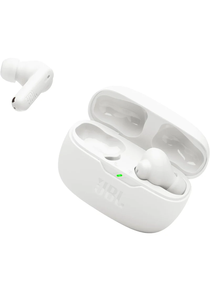 JBL Vibe Beam 2 - True Wireless Noise Cancelling Earbuds Pure Bass Sound & Smart Ambient Technology, 4mics for Crisp, Clear Calls, up to 40Hrs of Playback, IP54 Dust & Water Resistant (White)