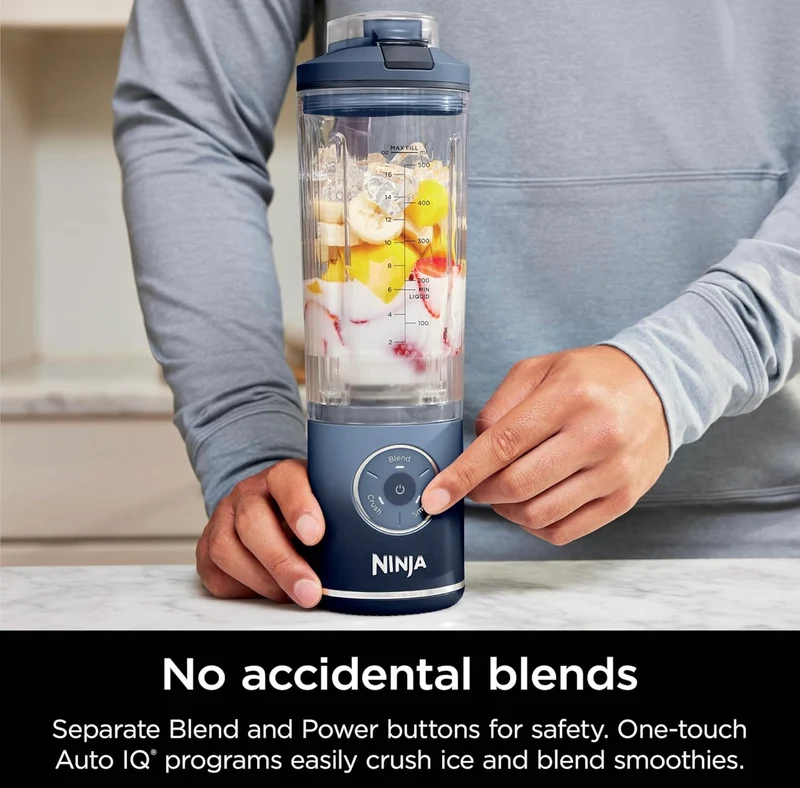Ninja Blast Max, Portable Blender + Twist & Go, Personal Smoothie, Blend, Ice Crush, 3 Programs, Cordless, 22 oz - NAVY, BC251NV