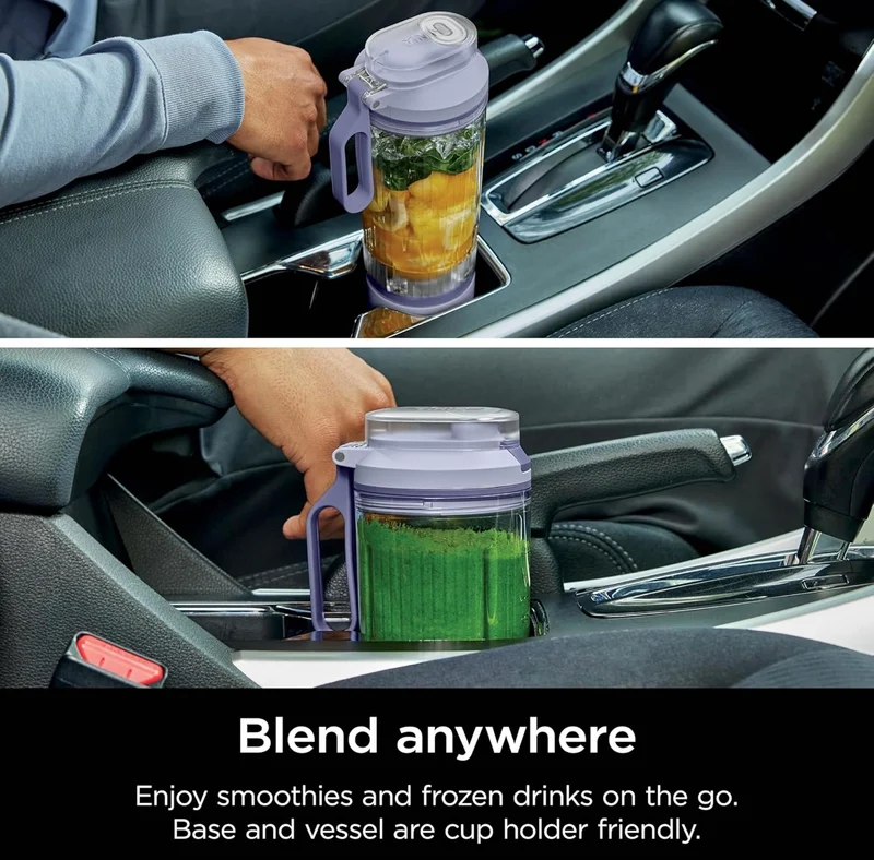 Ninja Blast Max, Portable Blender + Twist & Go, Personal Smoothie, Blend, Ice Crush, 3 Programs, Cordless, 22 oz - LAVENDER
