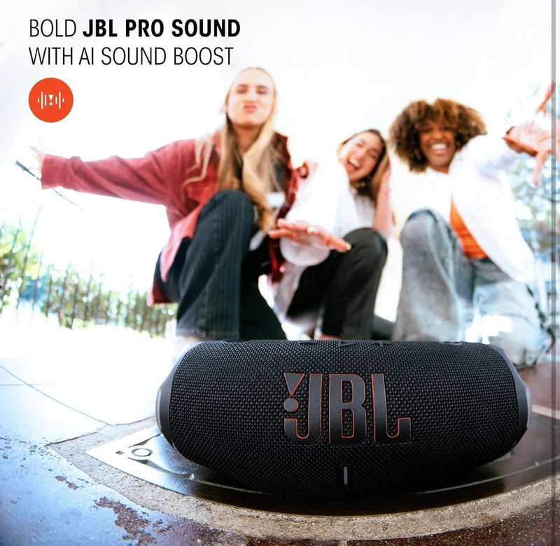 JBL Charge 6 - Portable Waterproof & Drop-Proof Bluetooth Speaker with a Sturdy/Removable Carrying Strap (Red)