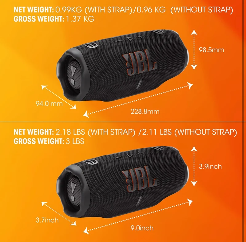 JBL Charge 6 - Portable Waterproof & Drop-Proof Bluetooth Speaker with a Sturdy/Removable Carrying Strap (Squad)