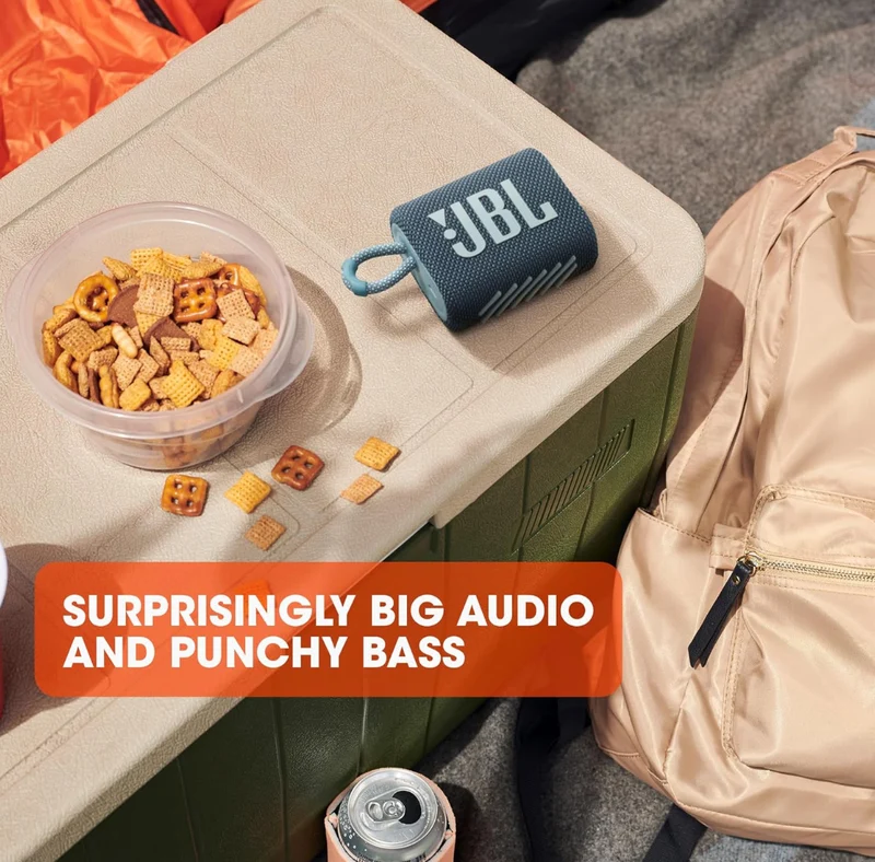 JBL Go 3 - Portable Mini Bluetooth Speaker P67 Waterproof and Dustproof - (Blue)