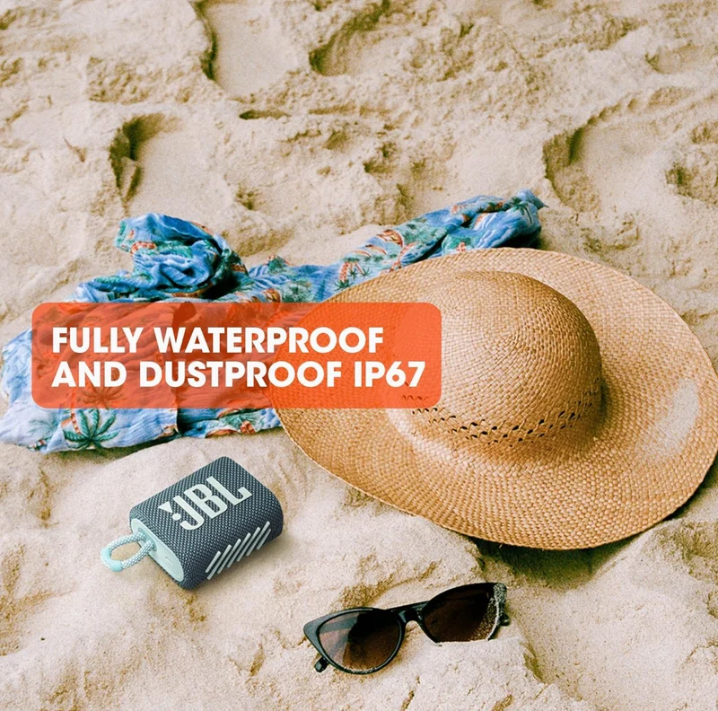 JBL Go 3 - Portable Mini Bluetooth Speaker P67 Waterproof and Dustproof - (Blue)