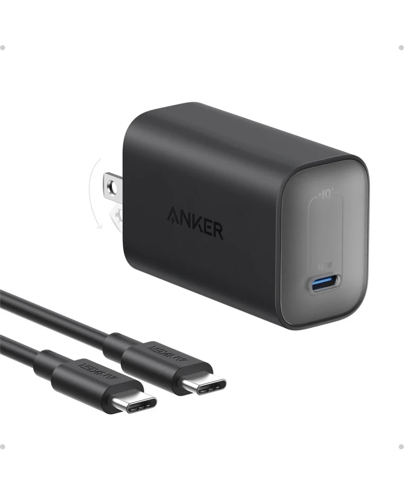 Anker Nano Charger, 100W Foldable Type C Charger for iPhone Series, and All USB C - 6FT USB-C Cable Included