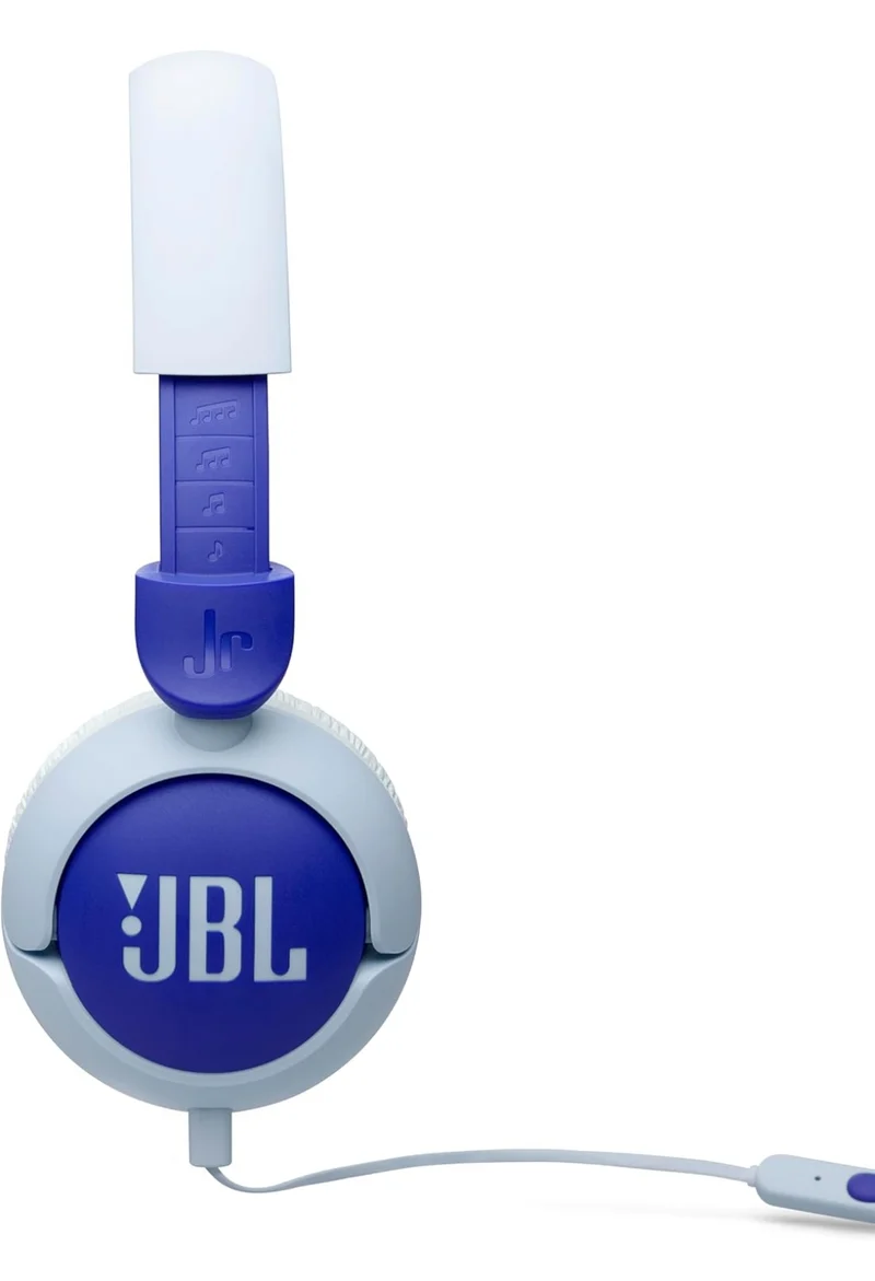 JBL Junior 320 - Wired on-Ear Kids Headphones Safe Sound Built-in mic, Fit for Kids - (Blue)