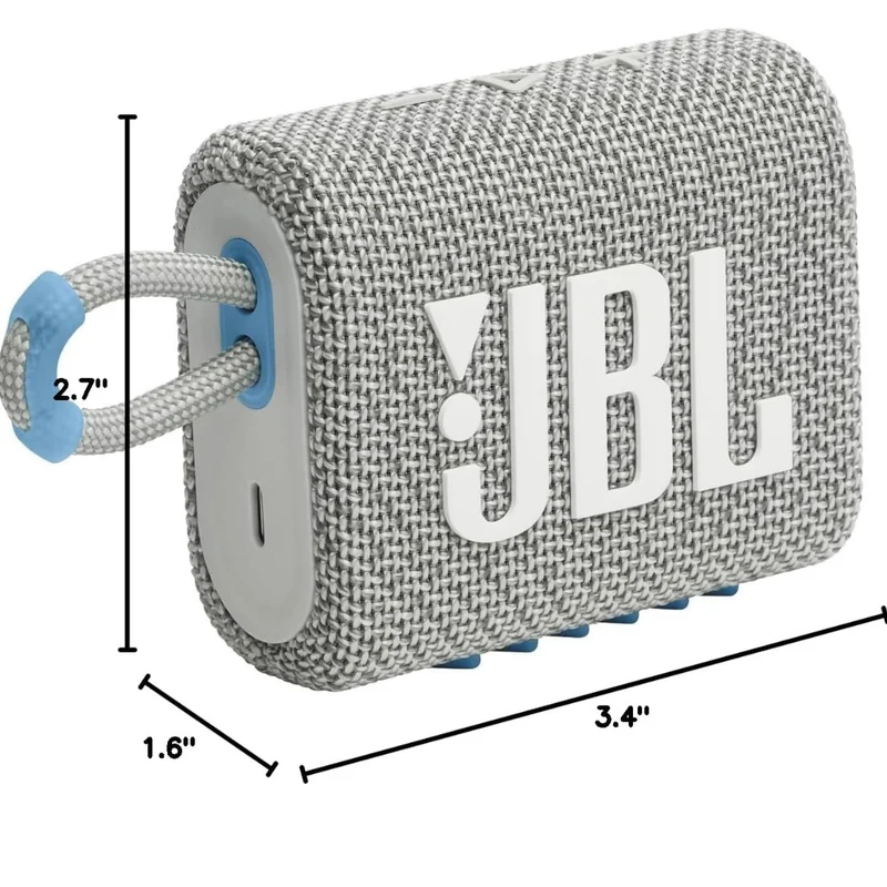 JBL Go 3 Eco - Portable Mini Bluetooth Speaker, big audio and punchy bass, IP67 waterproof - (Eco White)