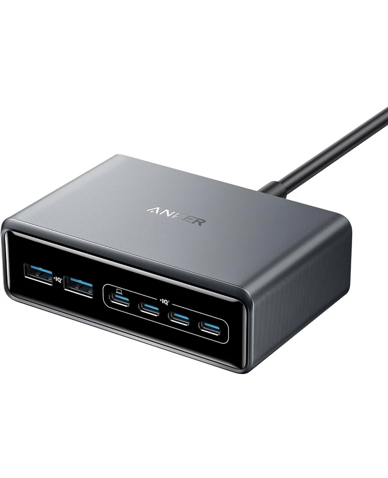 Anker Prime Charger, 200W 6-Port GaN Charging Station, USB-C PD Fast Charging Desktop - NEW