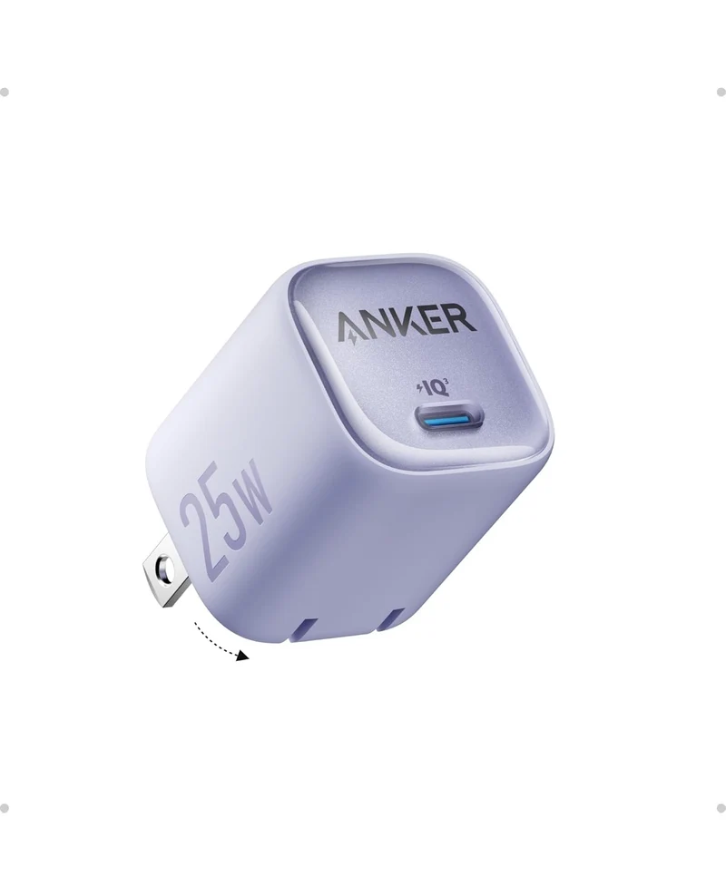 Anker 25W USB C Charger Block, Compact and Foldable, Supports PPS Fast Charging for - (Mauve)