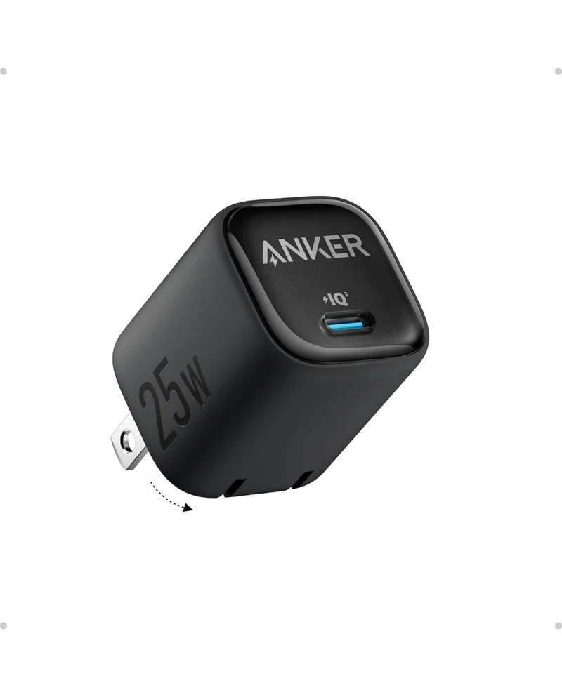 Anker 25W USB C Charger Block, Compact and Foldable, Supports PPS Fast Charging - (Black)