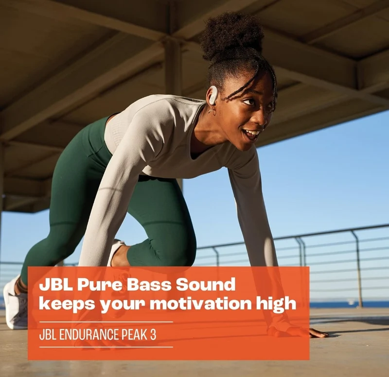 JBL Endurance Peak 3 - Dust and Water Proof (IP68) True Wireless Active Earbuds - (White)
