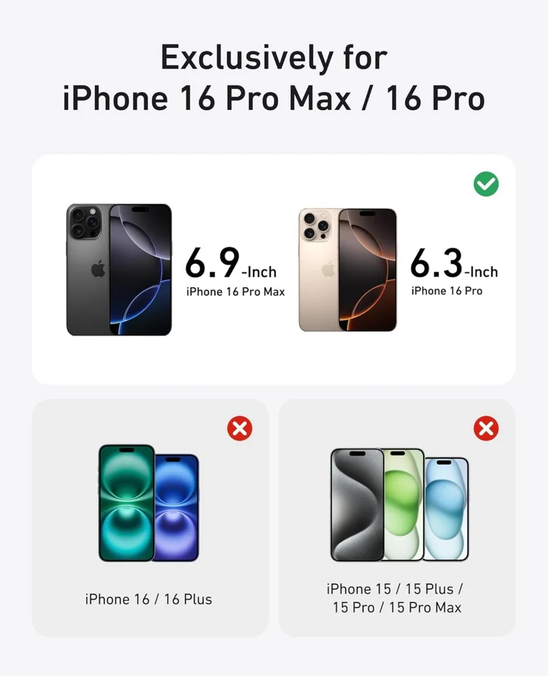 Anker Camera Lens Protector for iPhone 16 Pro/16 Pro Max, 2-Pack HD and Ultra-Durable - (Light Brown)