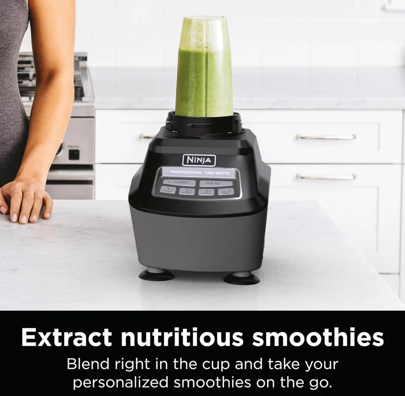Ninja Blender, Food Processor, Blender for-Smoothies, Includes Pitcher, Smoothie Cup, and 8-Cup Bowl Mega Kitchen System, 120 Volts - Black, BL770AMZ