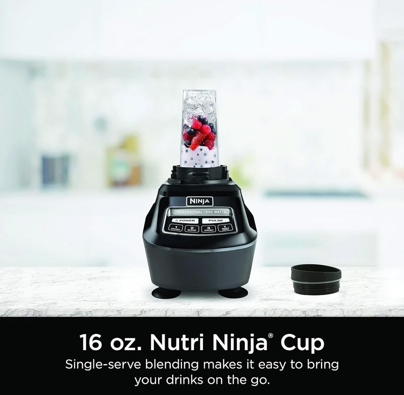 Ninja Blender, Food Processor, Blender for-Smoothies, Includes Pitcher, Smoothie Cup, and 8-Cup Bowl Mega Kitchen System, 120 Volts - Black, BL770AMZ